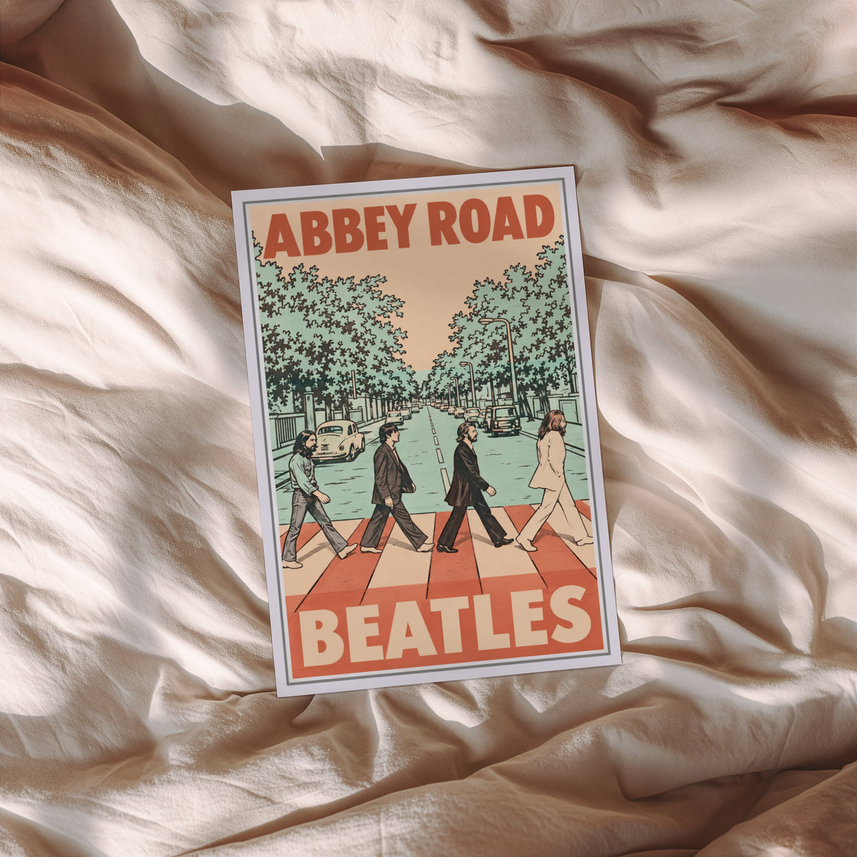 Vintage Abbey Road London Poster, Beatles Wall Art Print