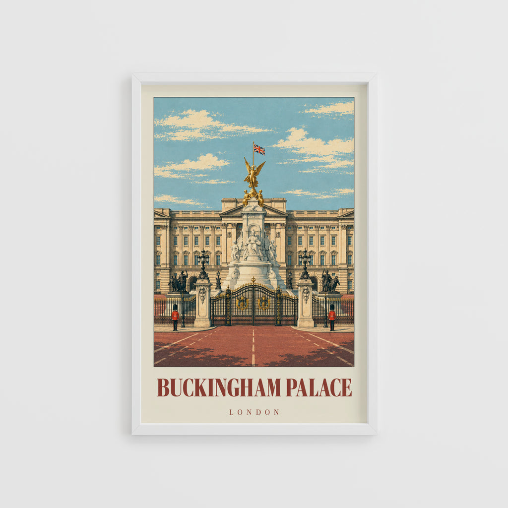 Vintage Buckingham Palace Poster, London Wall Art Print