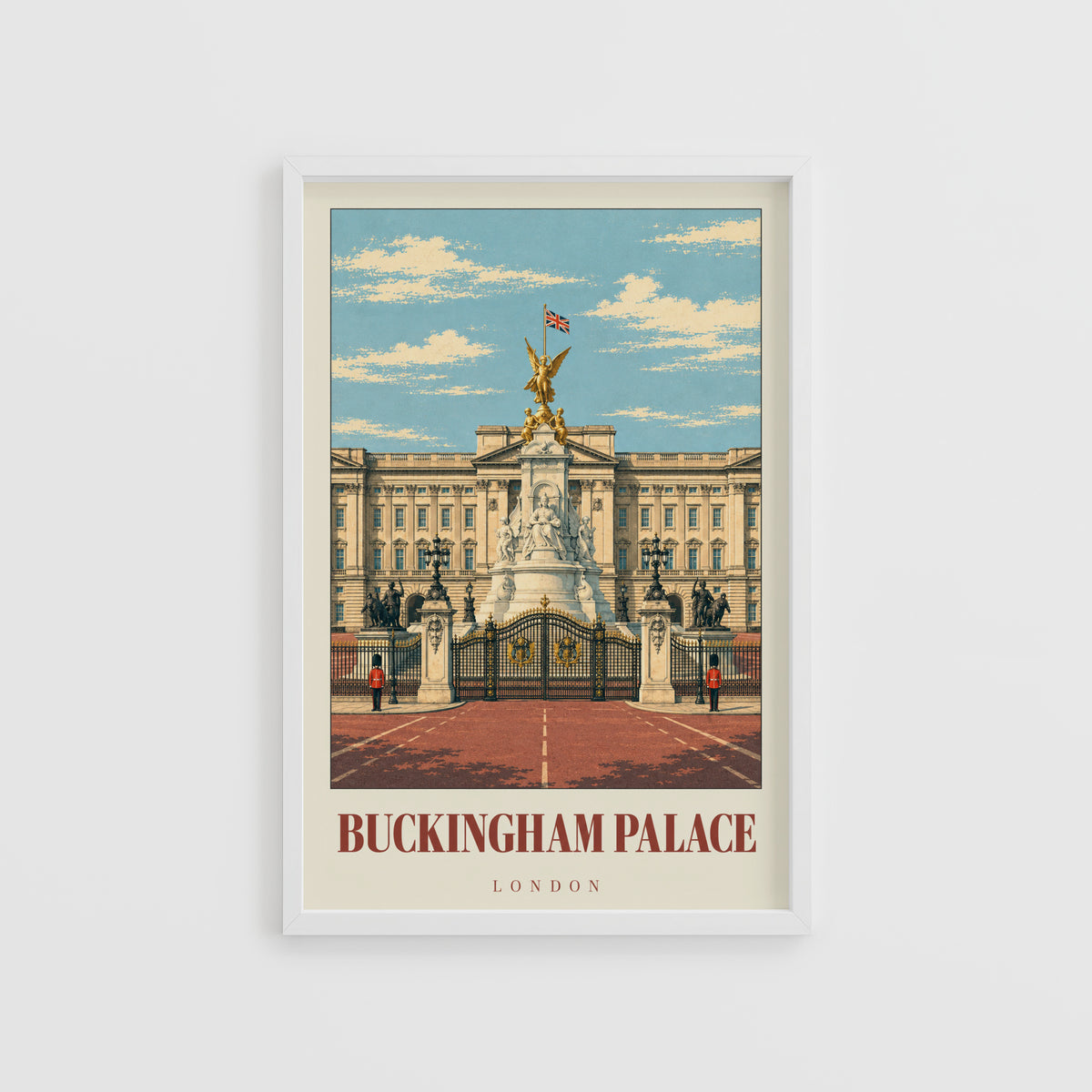 Vintage Buckingham Palace Poster, London Wall Art Print