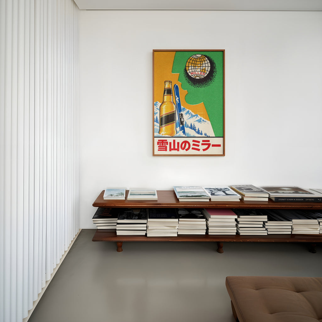 Vintage Miller Beer Print and Poster, Ski Wall Art