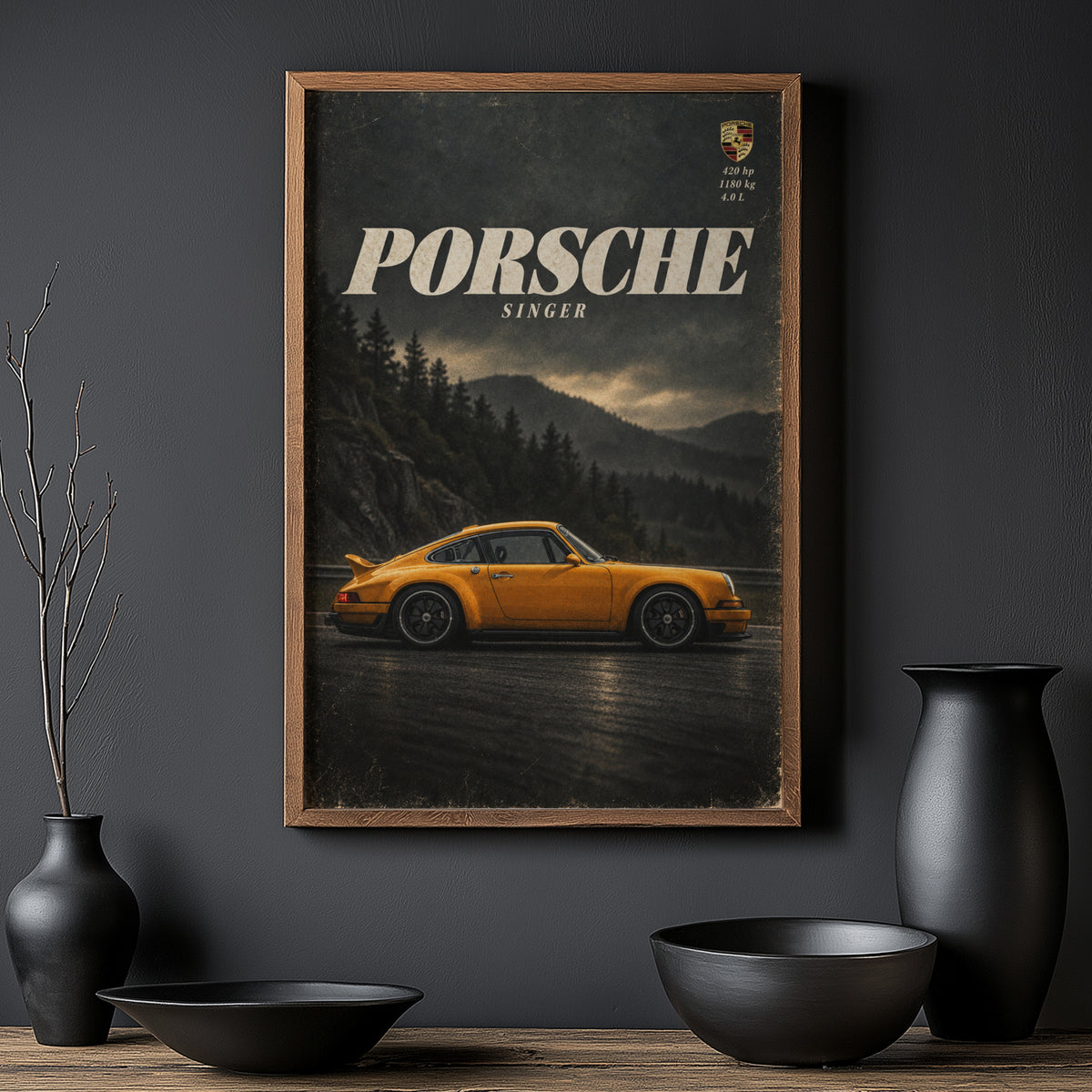 Vintage Porsche Singer Print, Car Poster, Wall Art