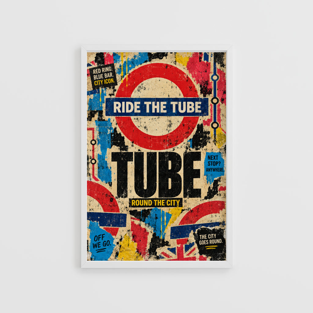 Vintage London Tube Poster, Underground Wall Art, Print