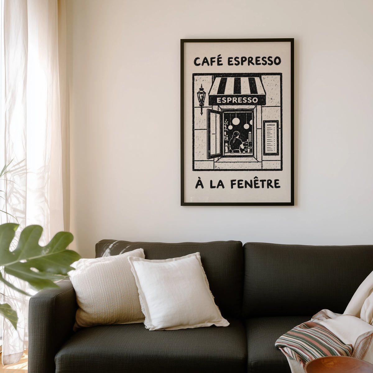 Vintage Cafe Espresso Print and Poster, French Wall Art