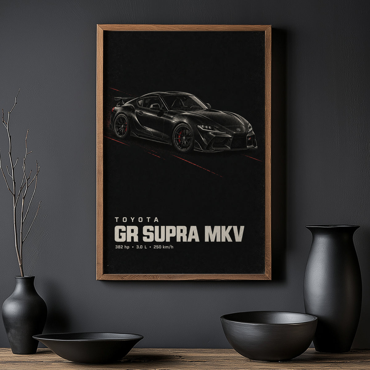 Vintage Toyota GR Supra Car Print, Garage Wall Art
