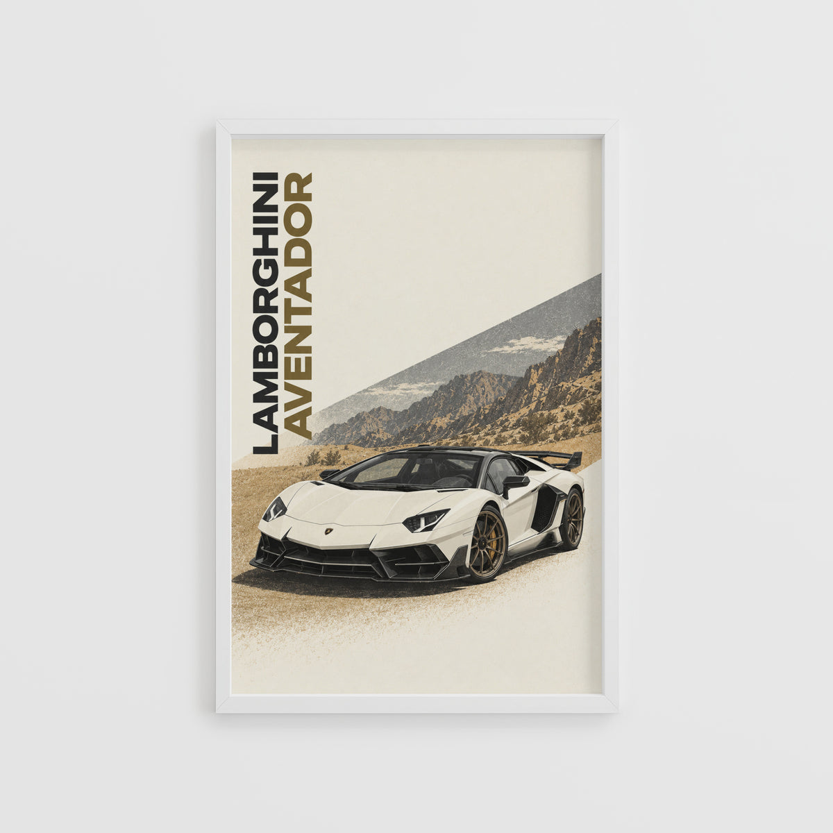 Vintage Lamborghini Aventador Print, Supercar
