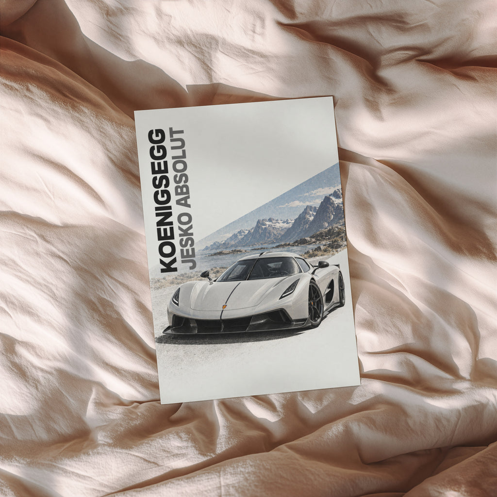 Vintage Koenigsegg Jesko Absolut Print, Car Art