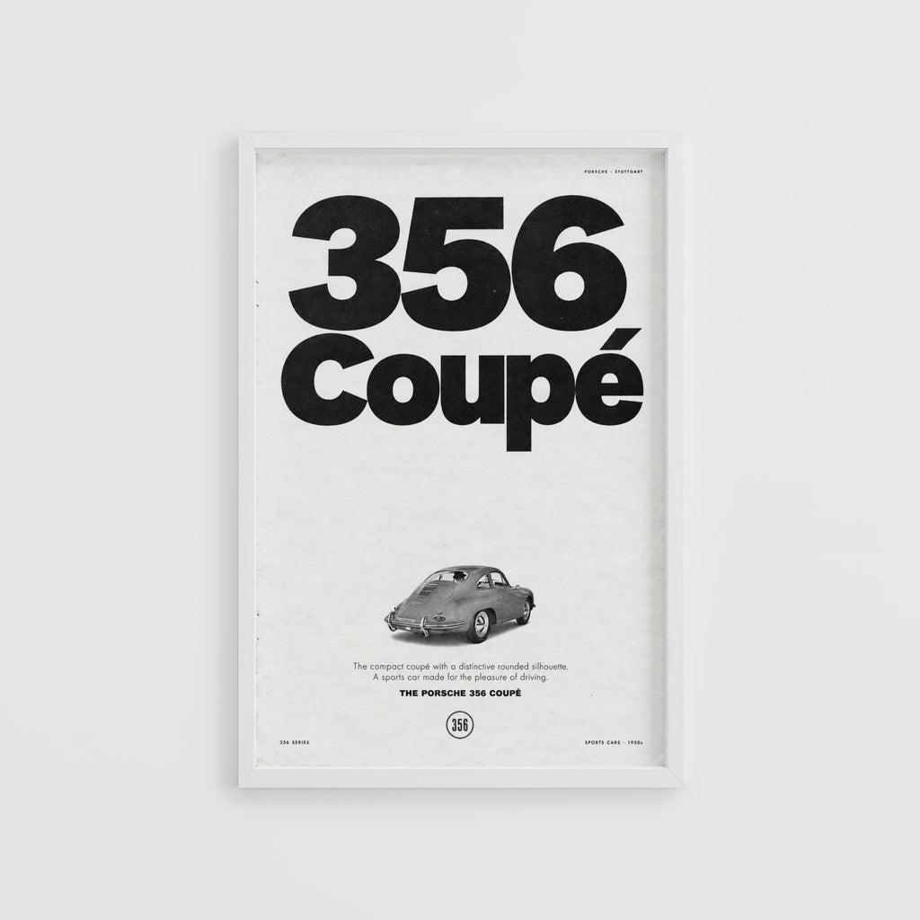 Vintage Porsche 356 Coupe Poster, Car Wall Art, Print
