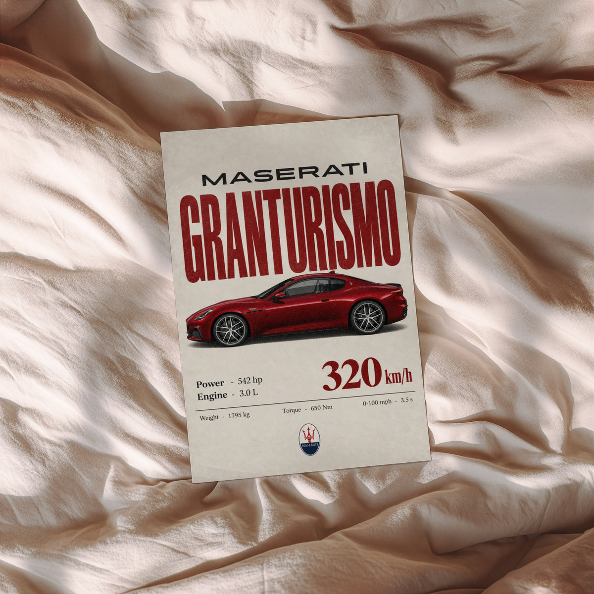 Vintage Maserati GranTurismo Print, Car Wall Art