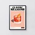 Vintage Negroni Print Poster, Cocktail Wall Art Italia