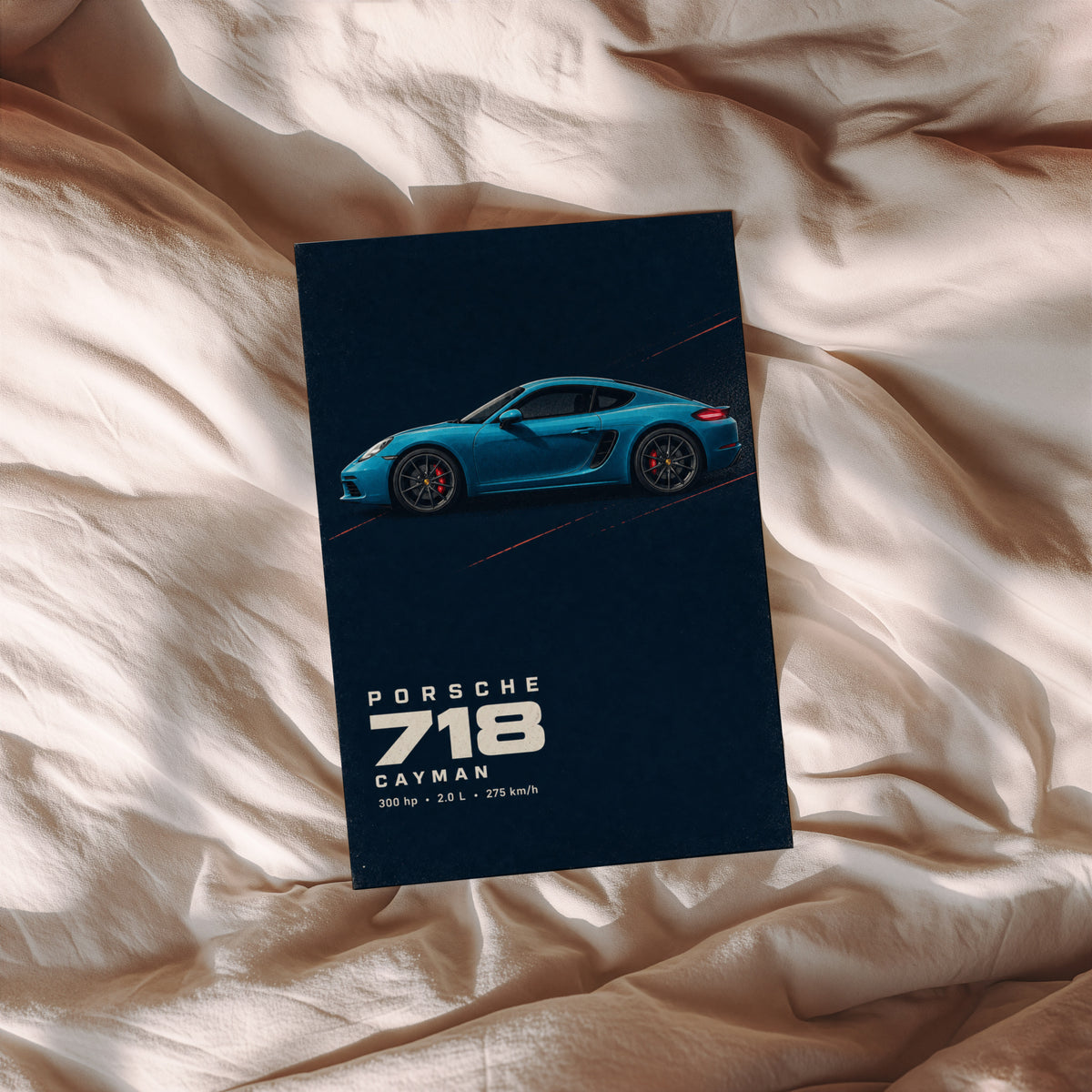 Vintage Porsche 718 Cayman Print, Car Wall Art