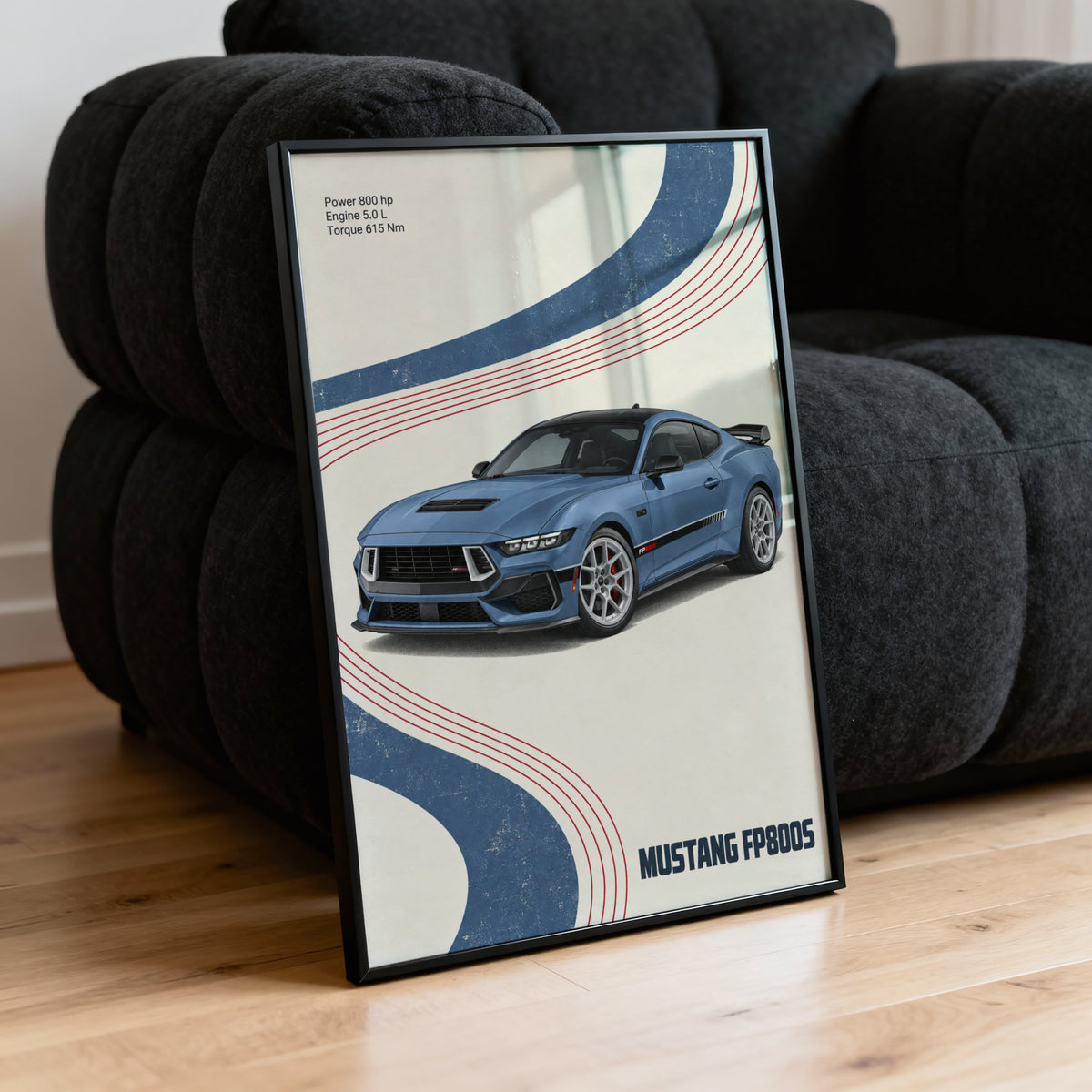 Vintage Mustang FP800S Print, Car Wall Art