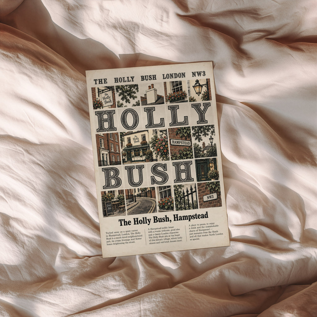 Vintage Holly Bush Hampstead London Poster, Pub Print