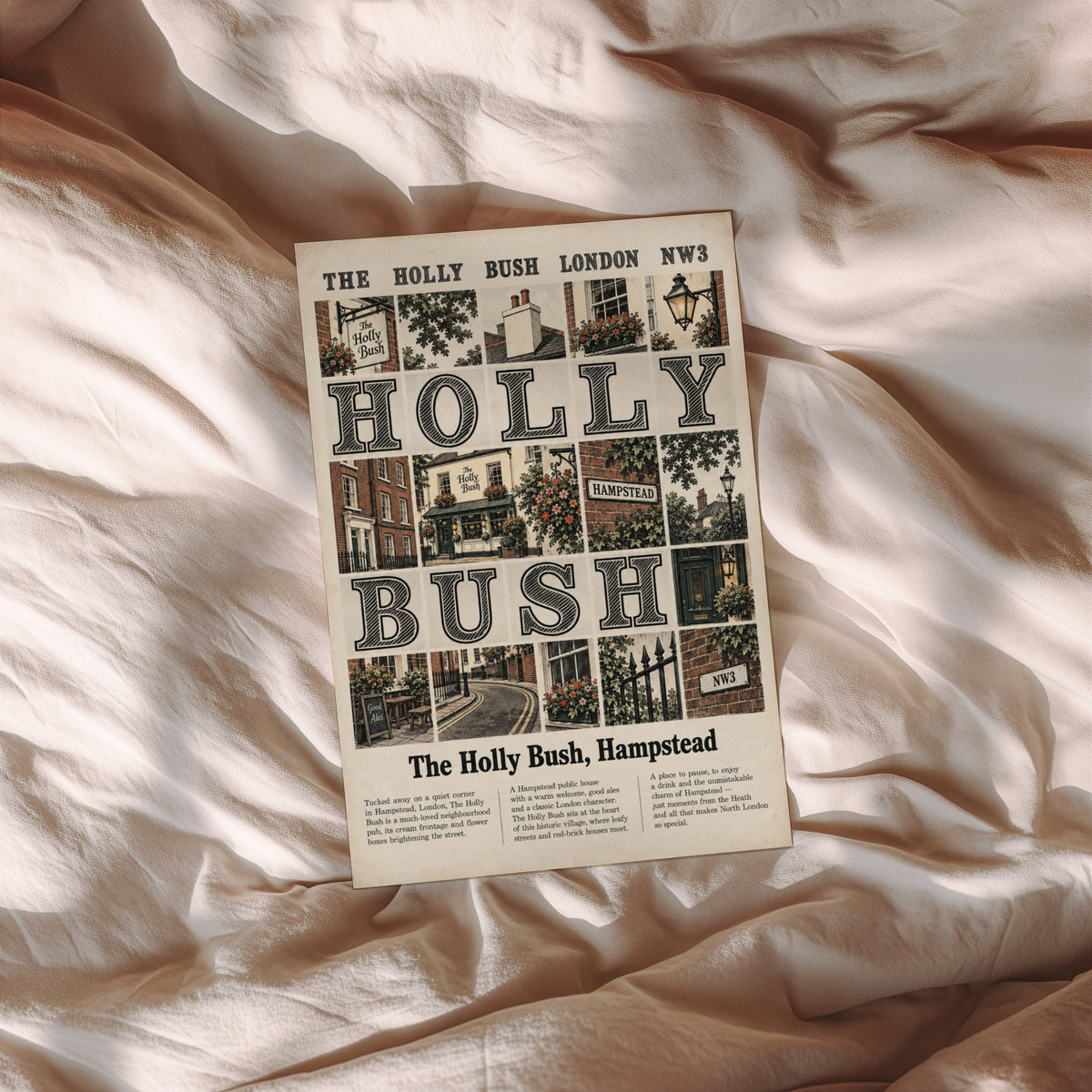 Vintage Holly Bush Hampstead London Poster, Pub Print