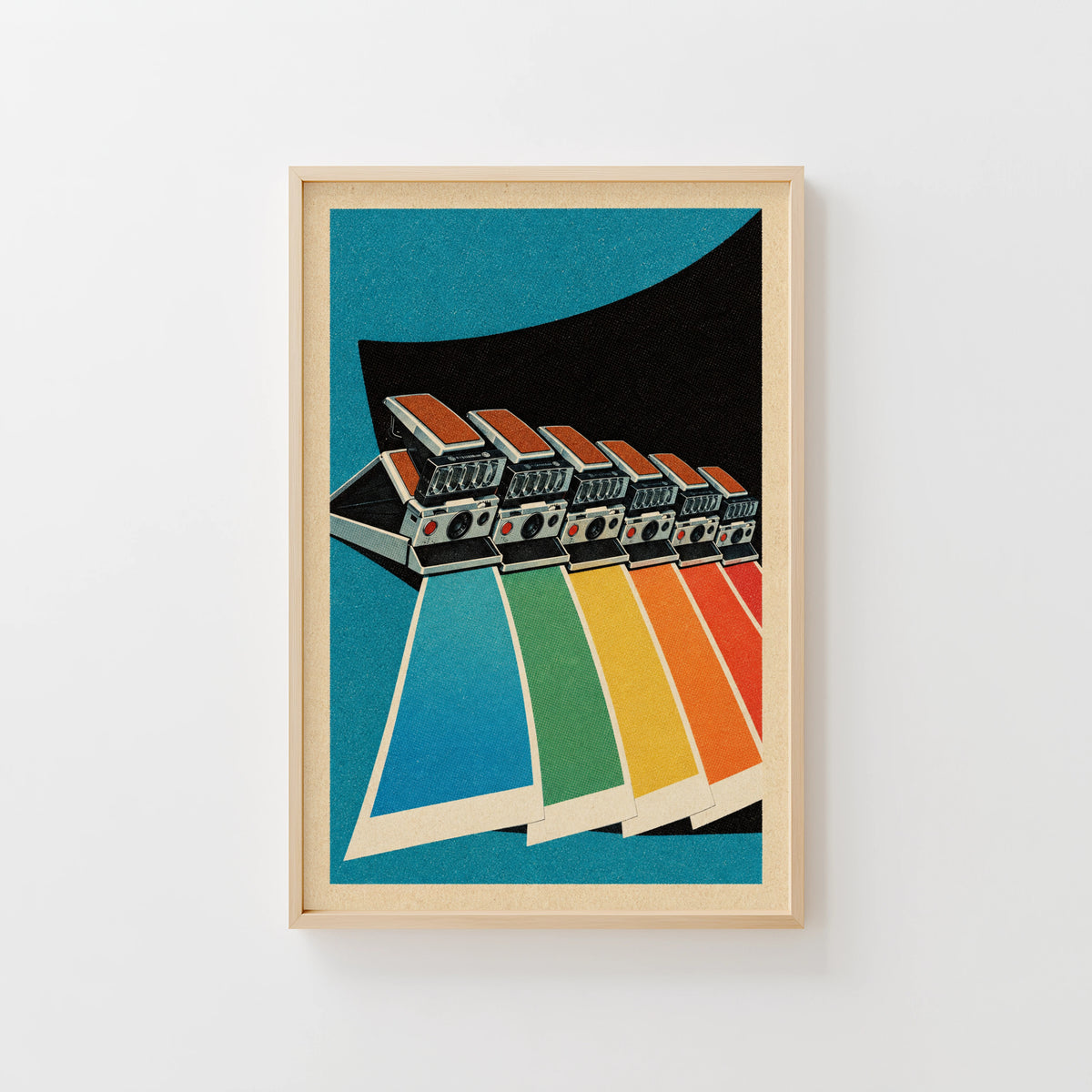 Vintage Instant Camera Poster, Retro Rainbow Wall Art Print