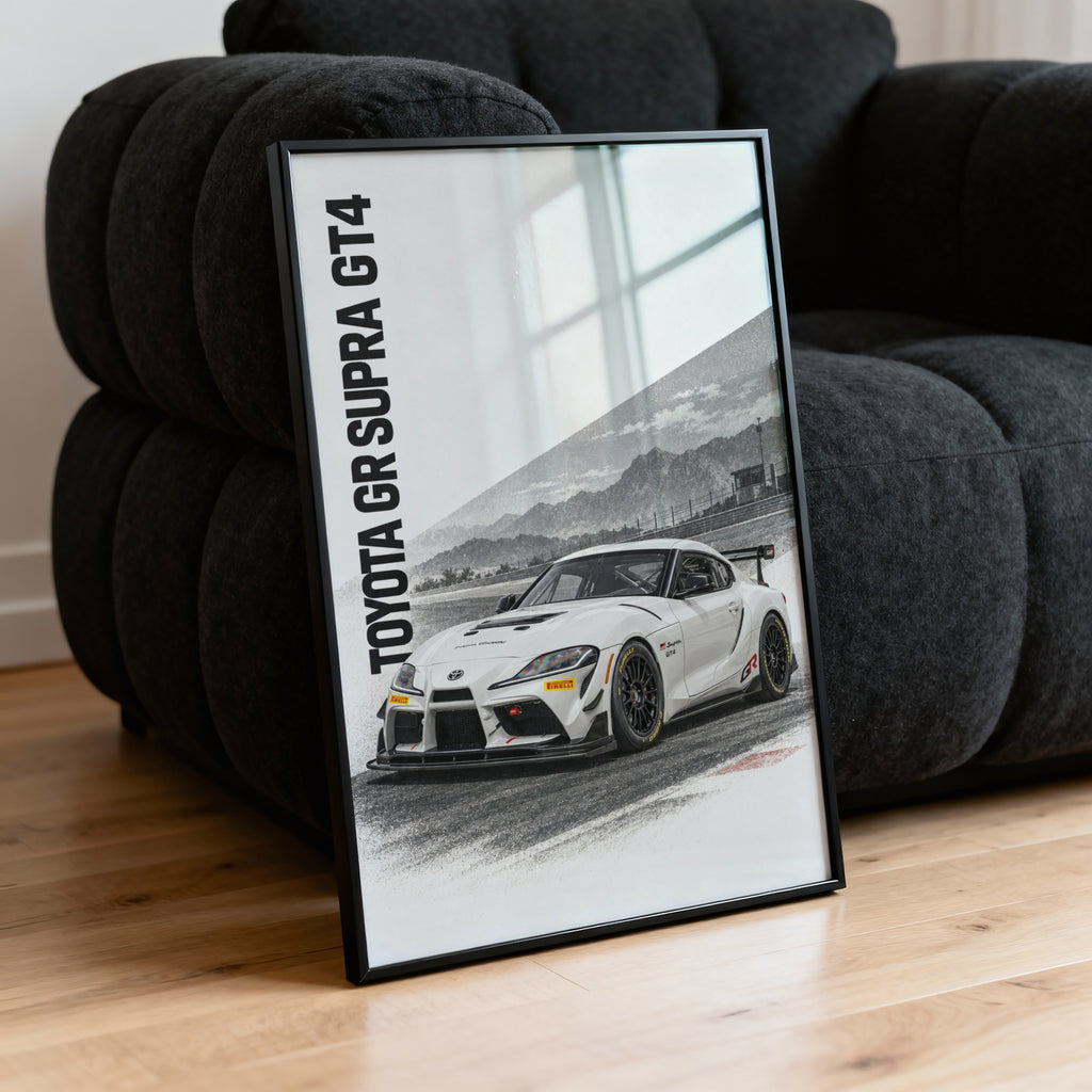 Vintage Toyota Supra Print, Racing Car Wall Art