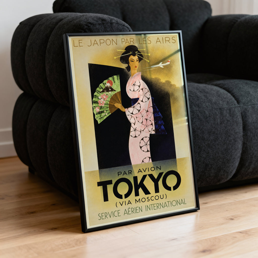 Vintage Tokyo Poster, Art Deco Travel Print, Japan Wall Art