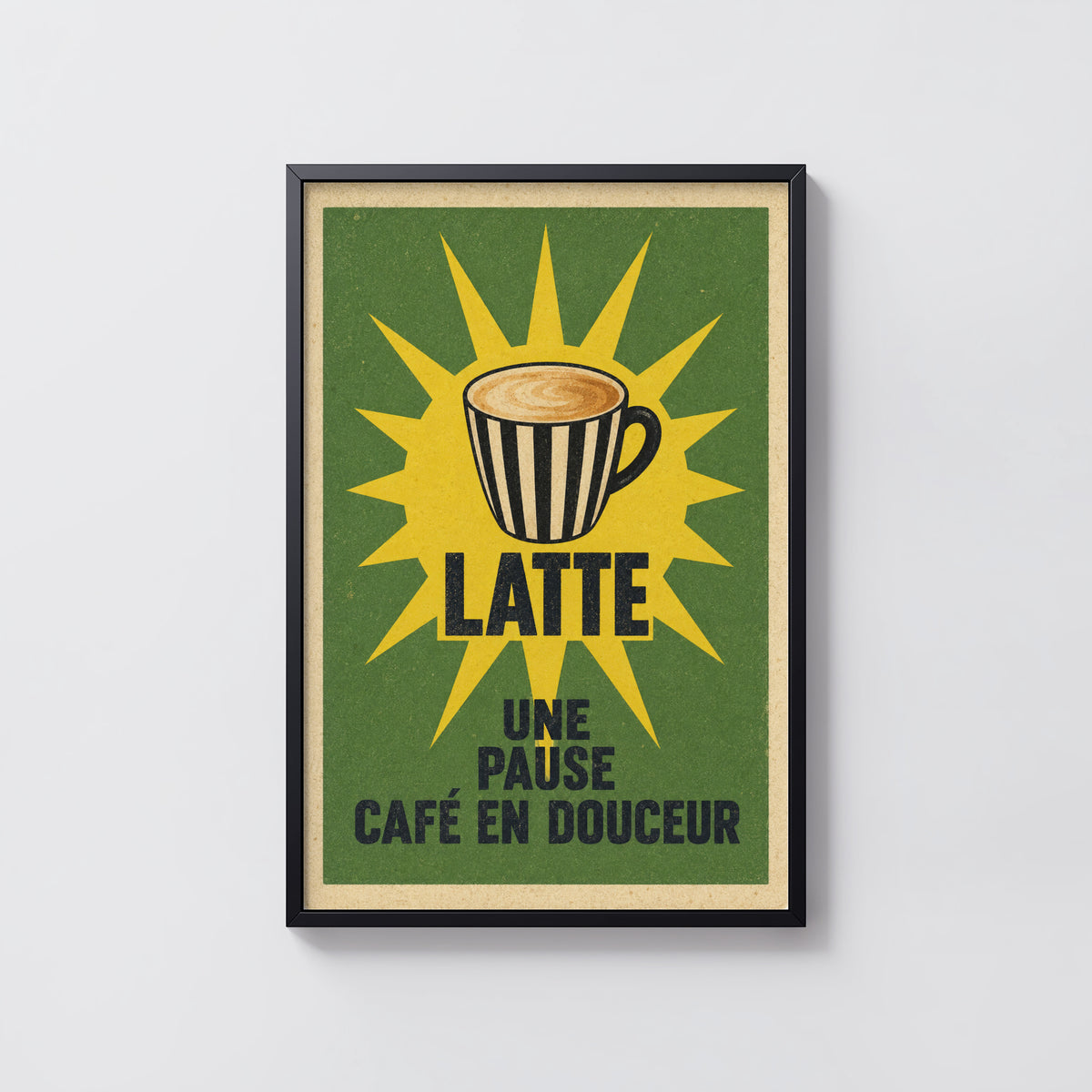 Vintage Coffee Print and Poster, Latte Kitchen Wall Art