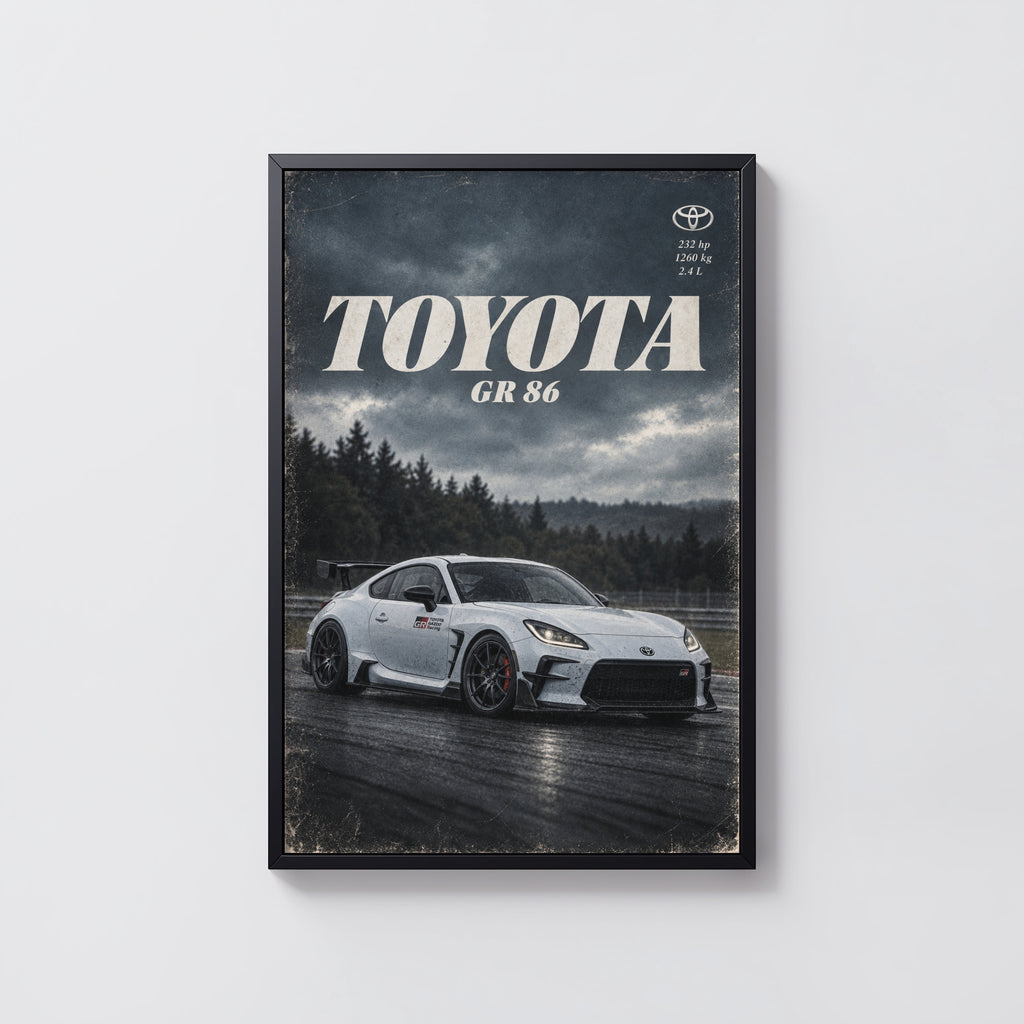 Vintage Toyota GR 86 Print, Car Poster, Wall Art