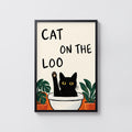 Vintage Cat Print Poster, Funny Bathroom Wall Art