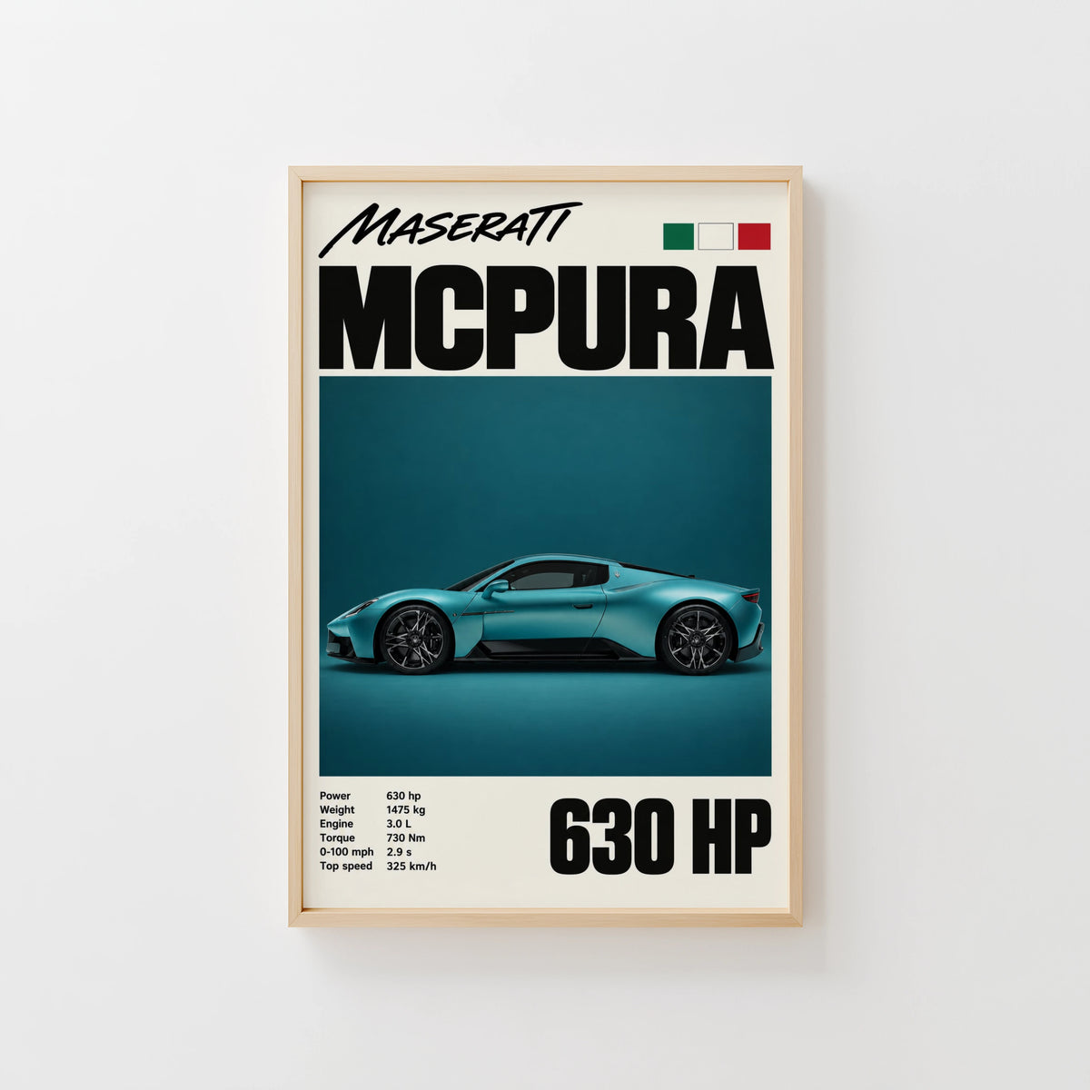 Vintage Maserati MCPura Print, Car Wall Art
