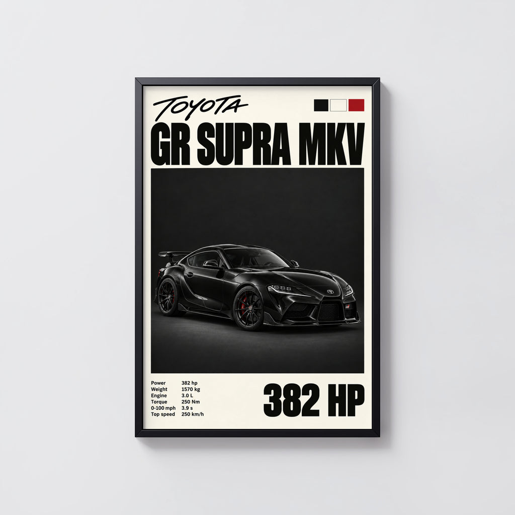 Vintage Toyota GR Supra Print, Car Wall Art