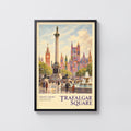 Vintage Trafalgar Square London Poster, Nelson's Column