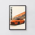 Vintage Nissan Fairlady Z Print, Orange Car Wall Art