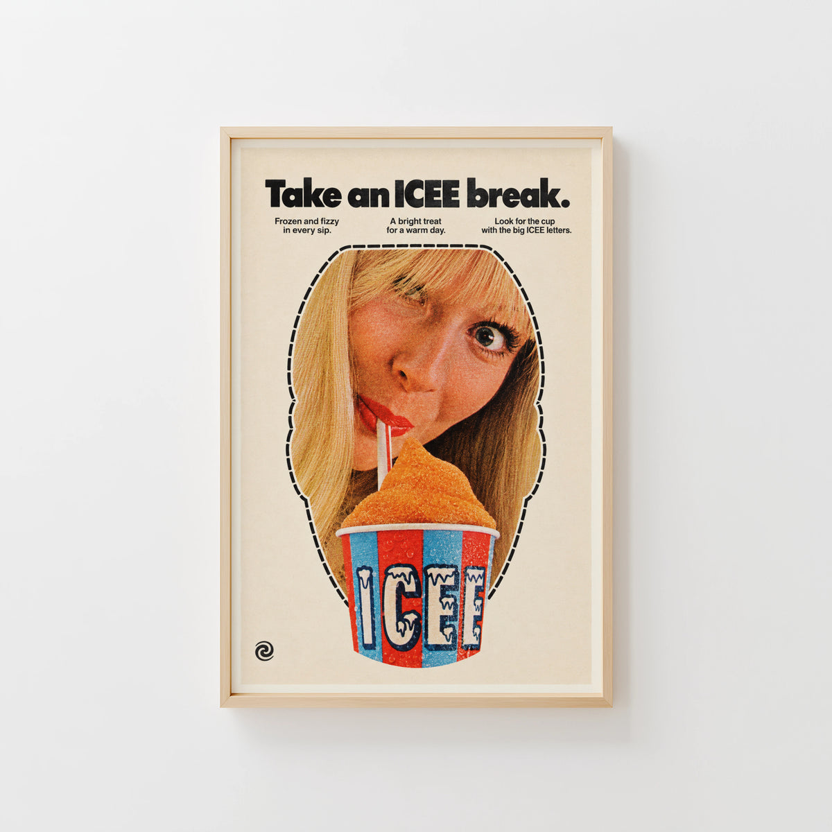 Vintage ICEE Poster, Retro Advert Wall Art, Frozen Drink
