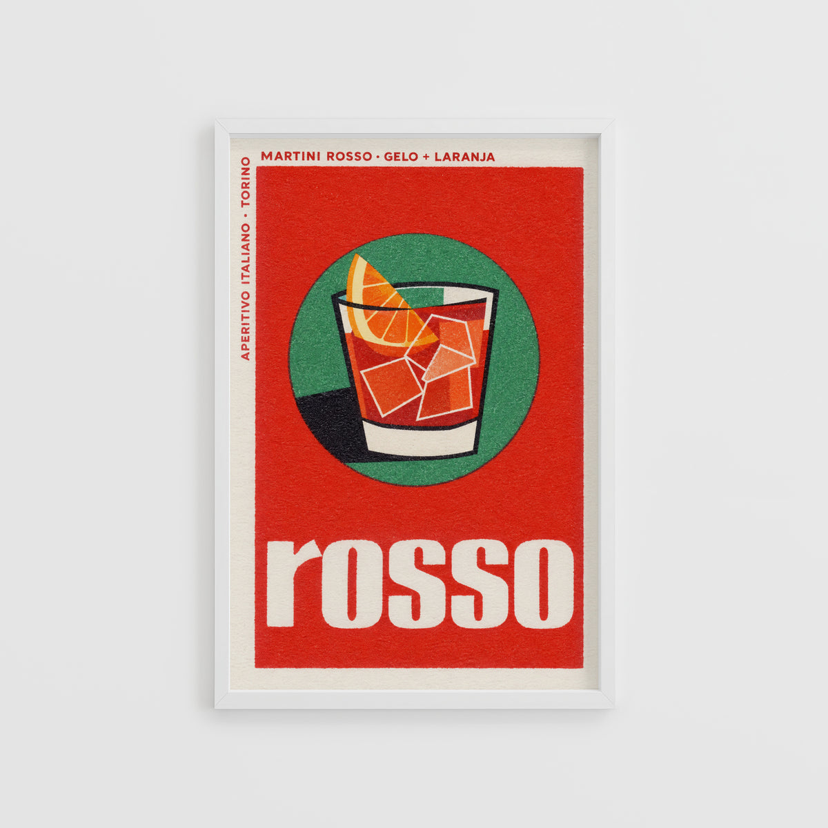 Vintage Martini Rosso Print Poster, Cocktail Wall Art