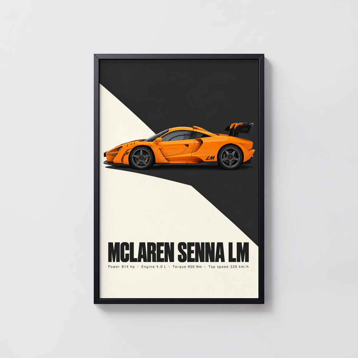 Vintage McLaren Senna LM Print, Supercar Wall Art