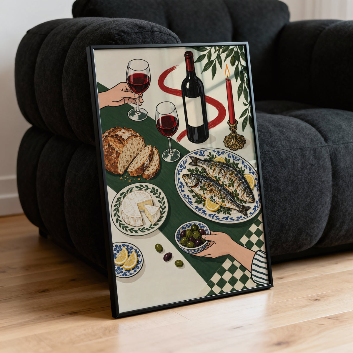 Vintage Wine Print Poster, Kitchen Wall Art, Dining