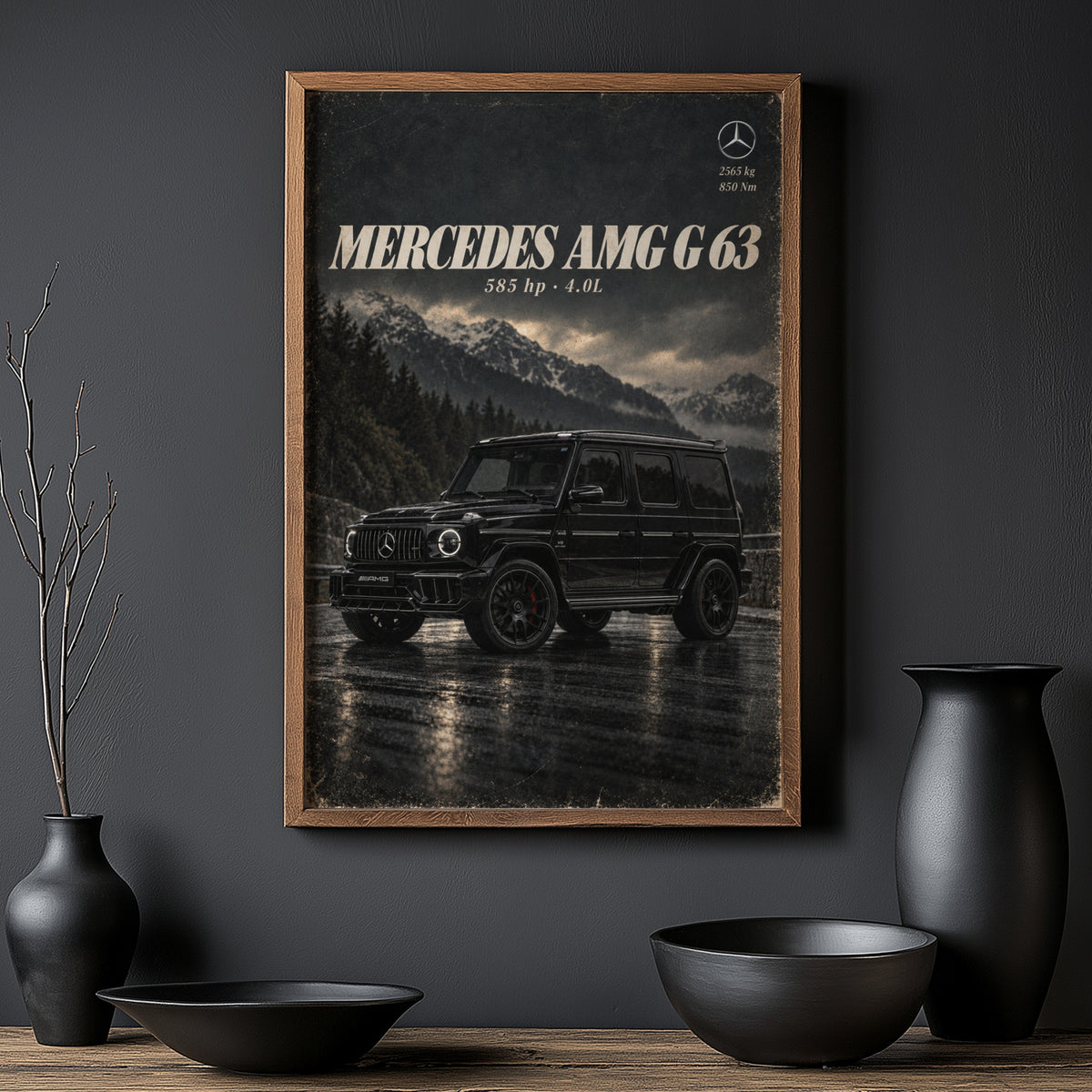 Vintage Mercedes G63 Print, SUV Wall Art