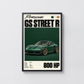 Vintage Porsche GS Street R Print, Car Wall Art