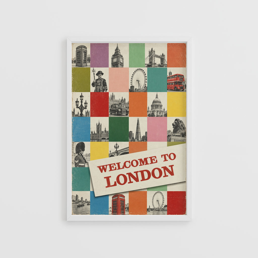 Vintage London Poster, Welcome to London Wall Art Print
