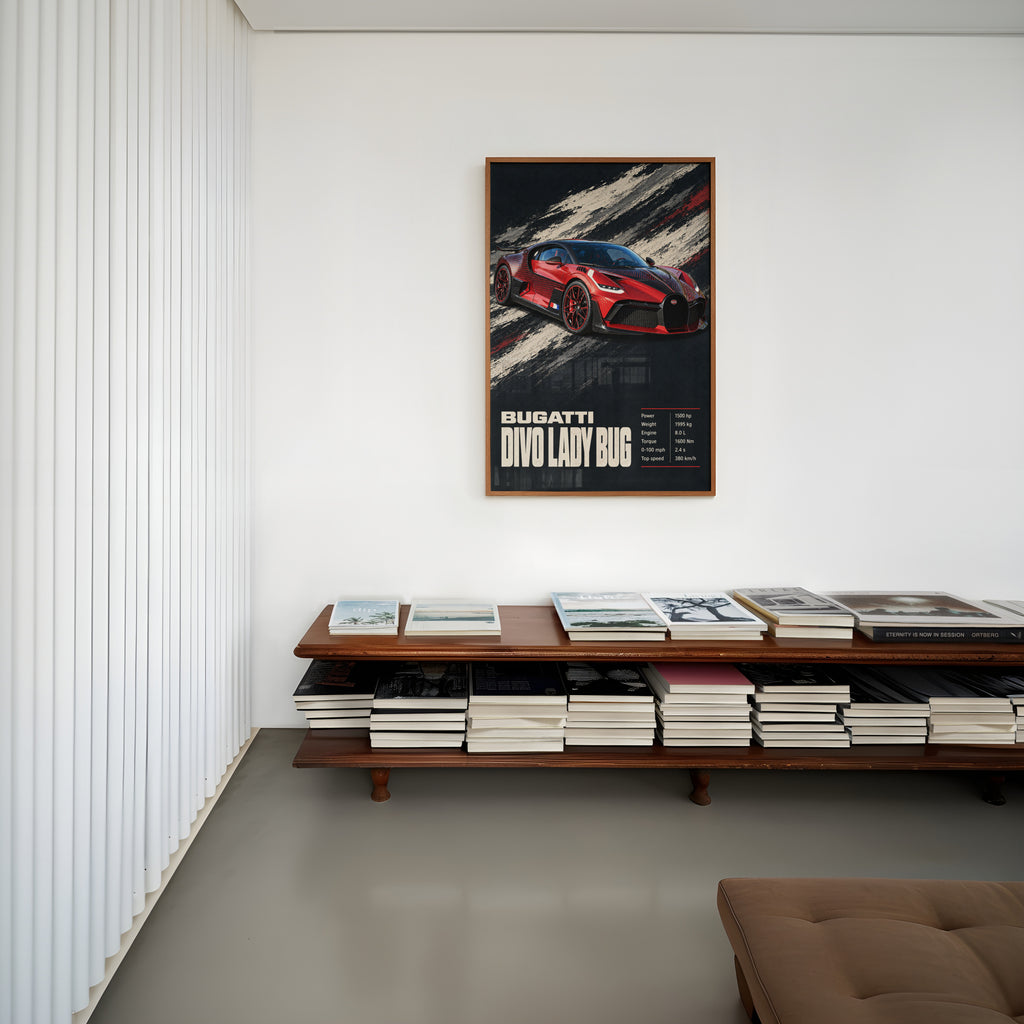 Vintage Bugatti Divo Print, Car Wall Art