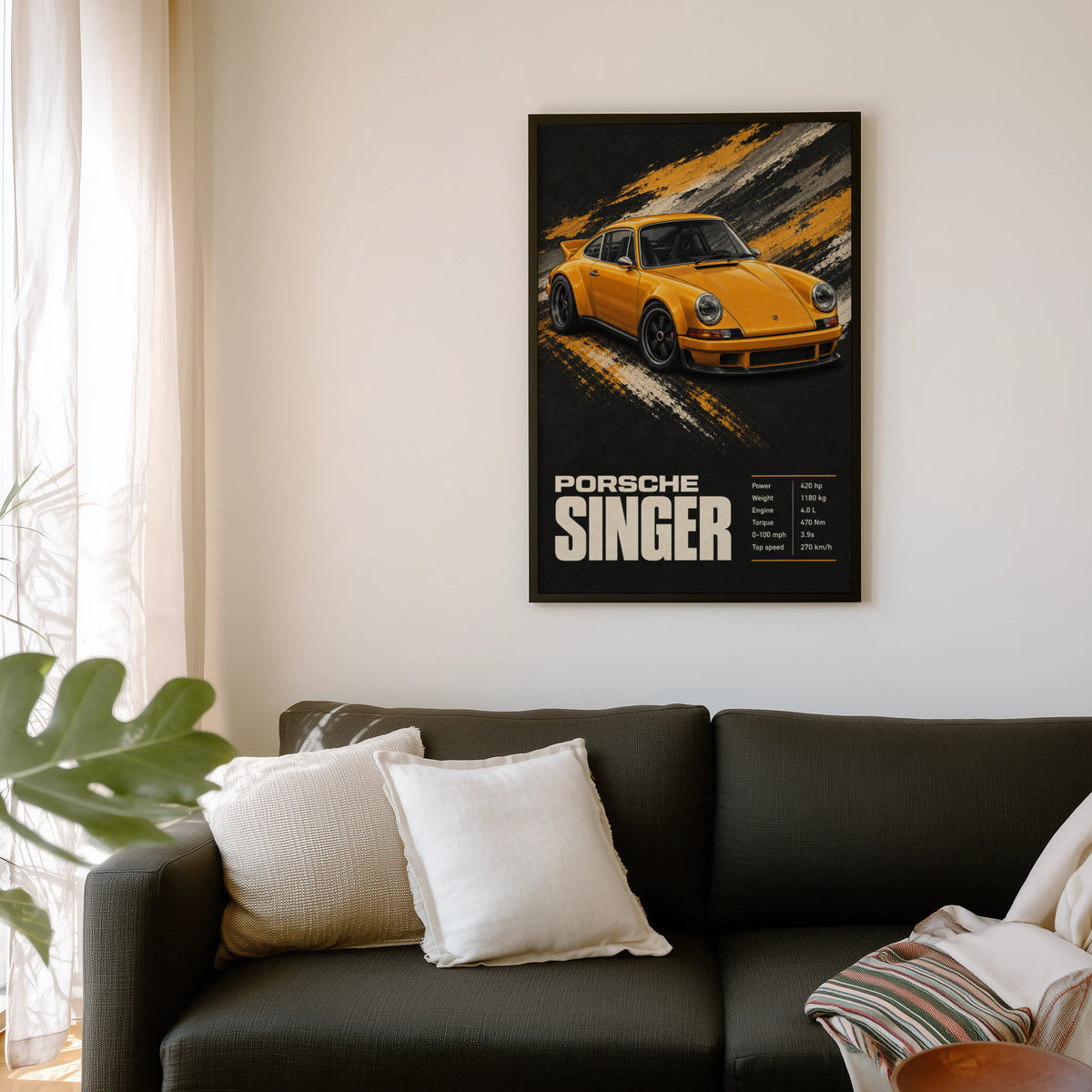 Vintage Porsche Singer Print, Car Wall Art