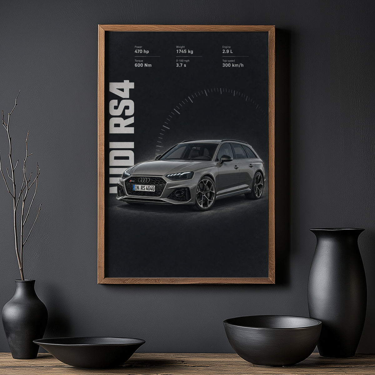 Vintage Audi RS4 Print, Performance Estate Wall Art