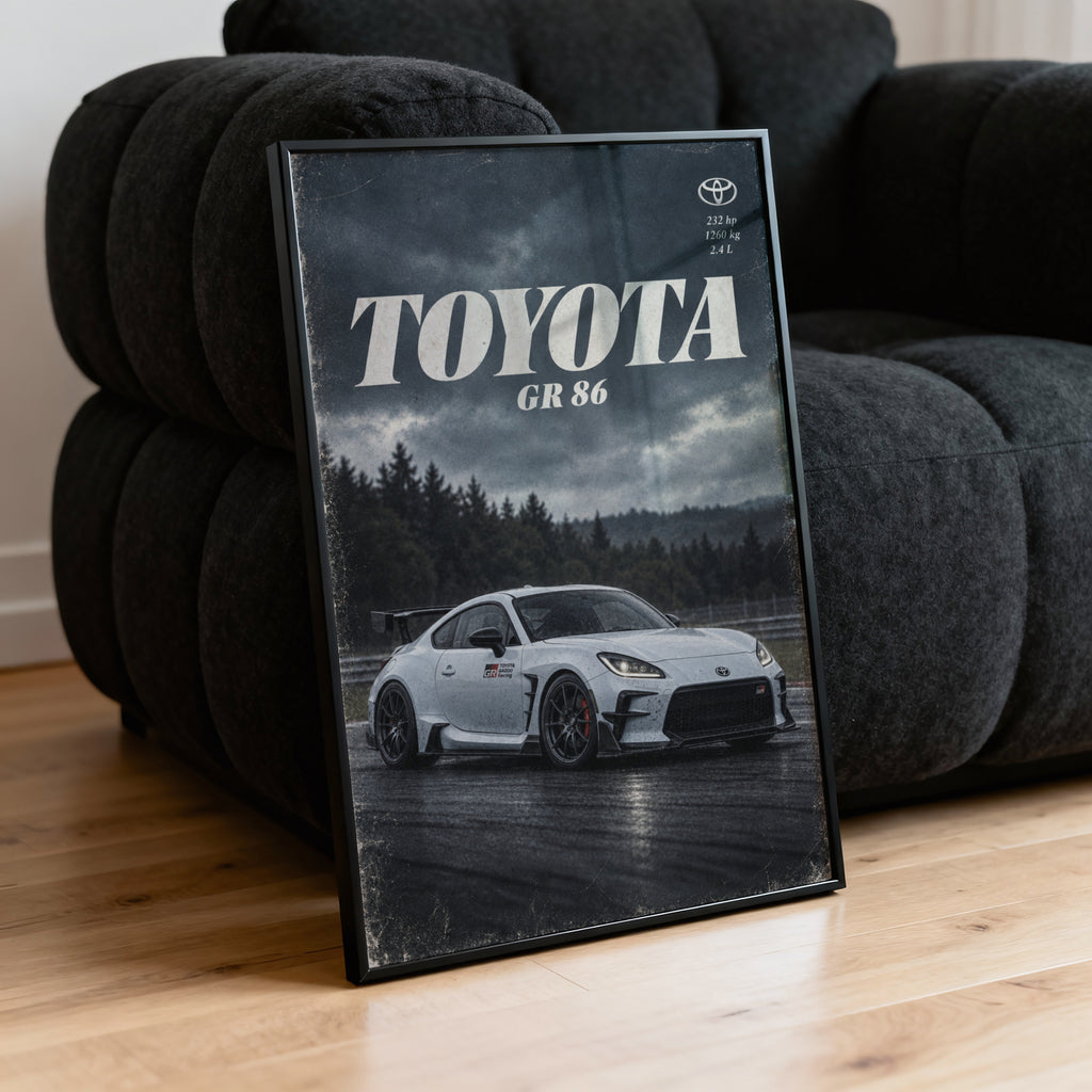 Vintage Toyota GR 86 Print, Car Poster, Wall Art