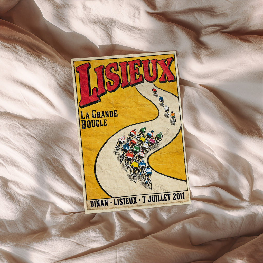 Vintage Lisieux Cycling Poster, Tour de France Wall Art