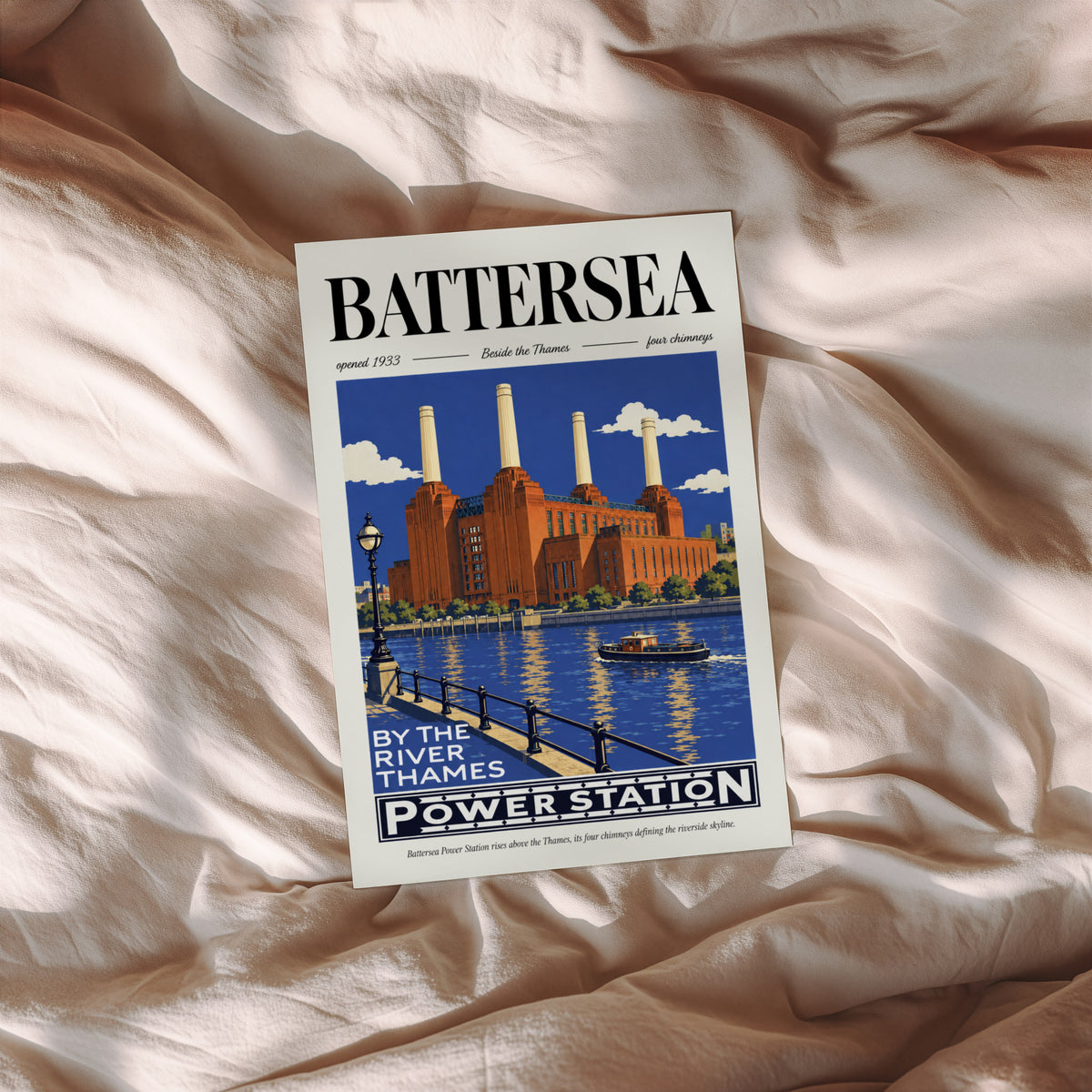 Vintage Battersea Power Station Poster, London Wall Art