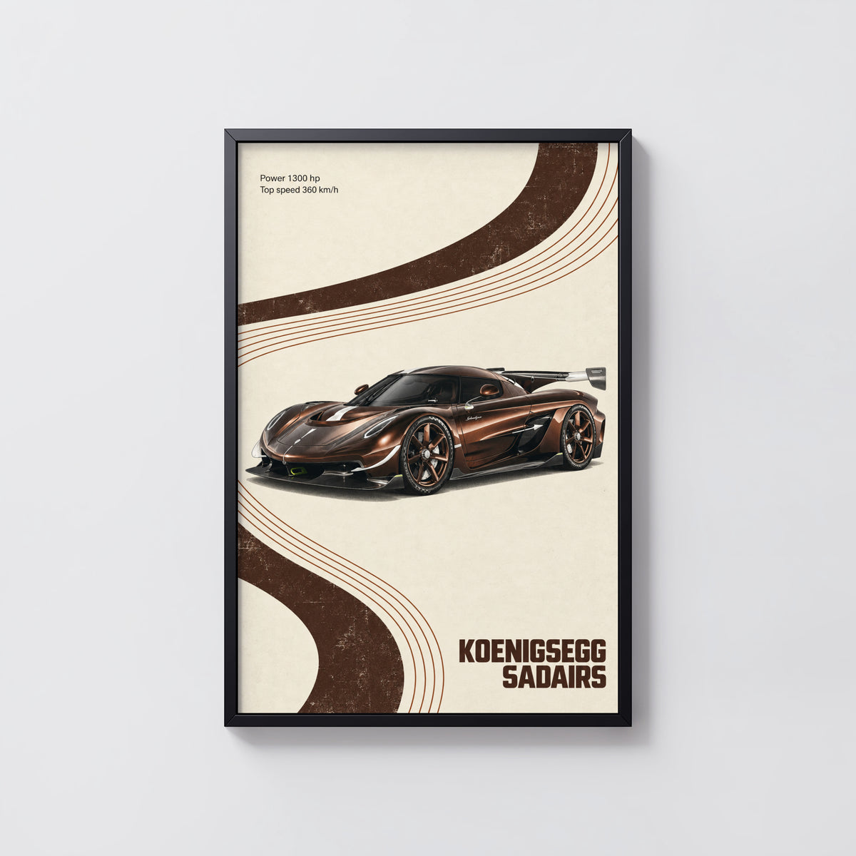 Vintage Koenigsegg Supercar Print, Car Wall Art