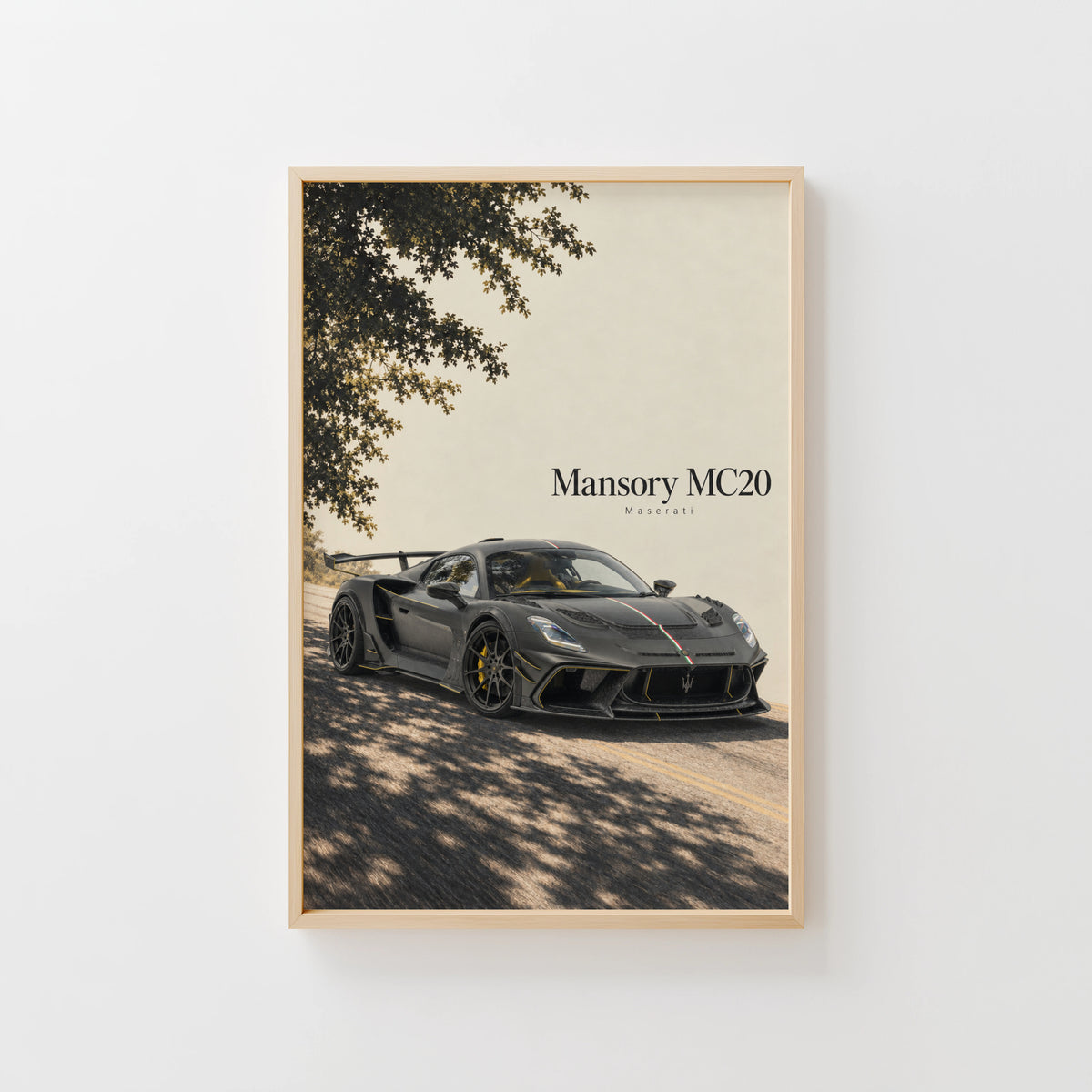 Vintage Maserati MC20 Print, Supercar Wall Art