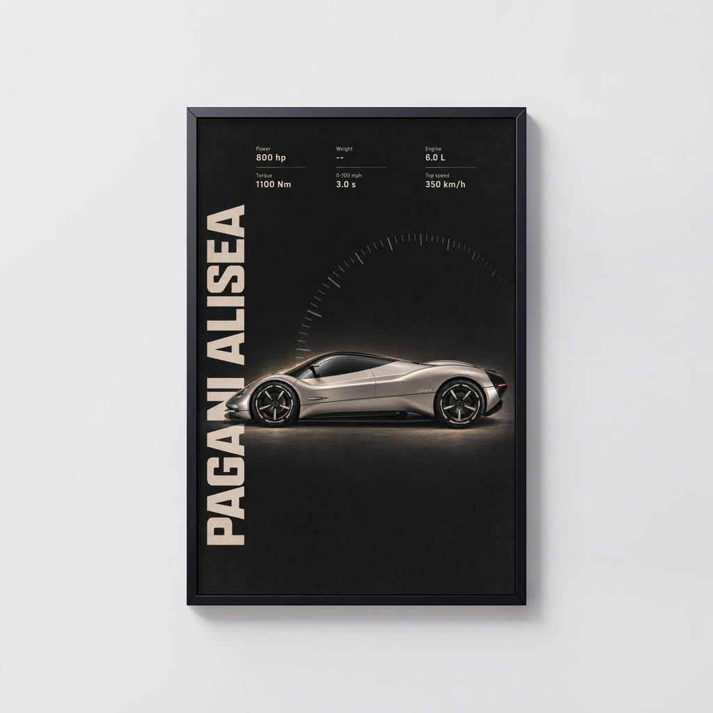 Vintage Pagani Alisea Print, Supercar Art