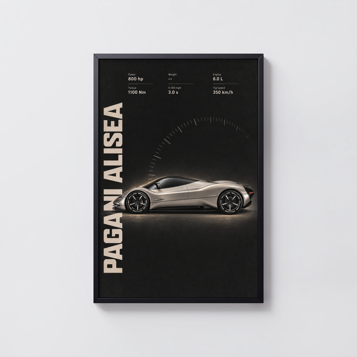 Vintage Pagani Alisea Print, Supercar Art