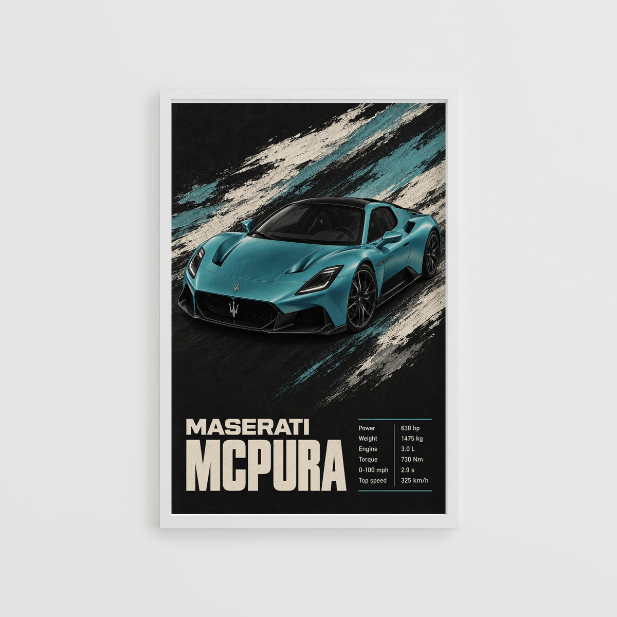 Vintage Maserati MCPura Print, Supercar Wall Art