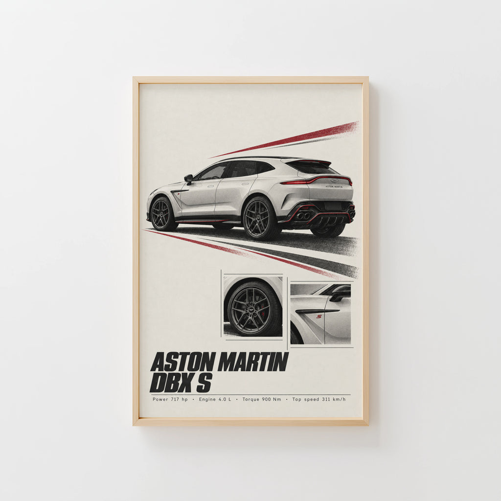 Vintage Aston Martin DBX S Print, Car Poster, Wall Art