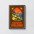 Vintage Italy Costa Italiana Print, Lemon Poster