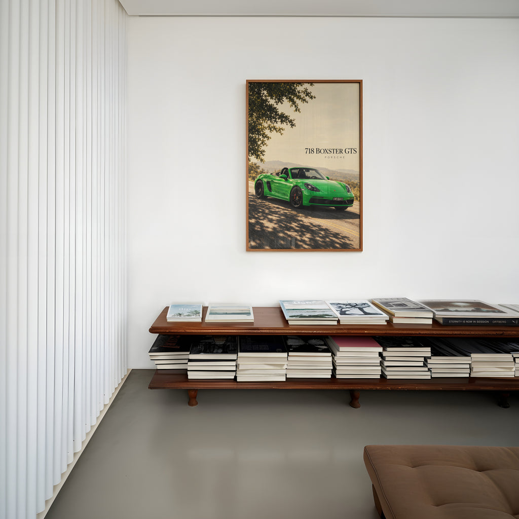 Vintage Porsche 718 Boxster GTS Print, Car Wall Art