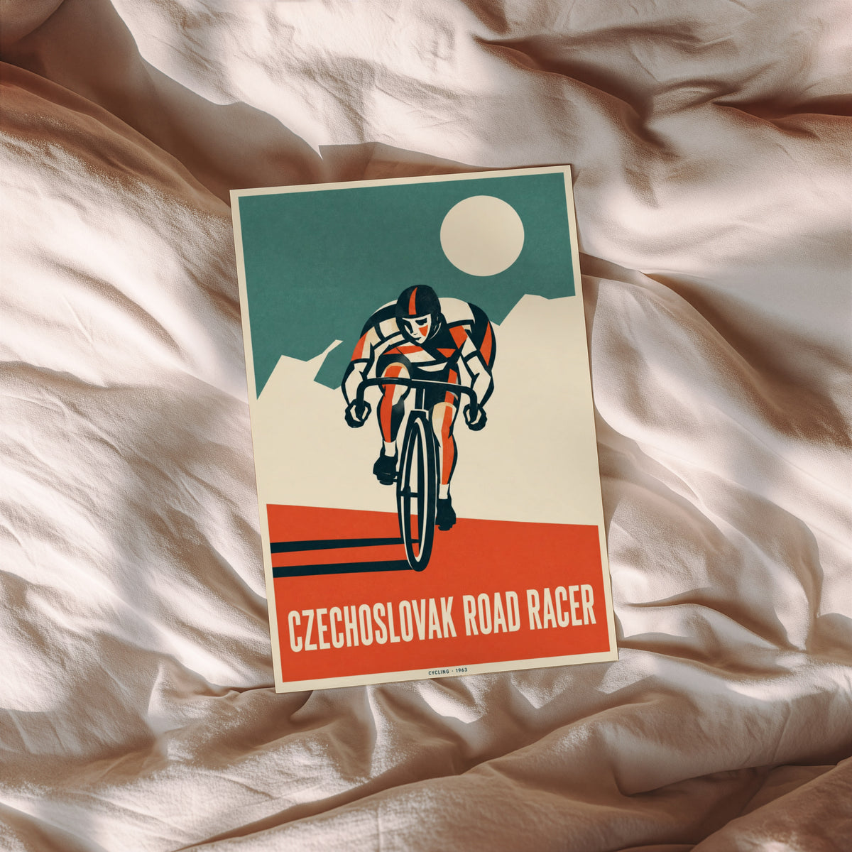 Vintage Cycling Poster, Road Racer Print, Wall Art