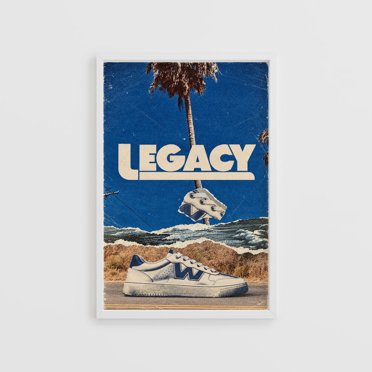 Vintage Sneaker Poster, Retro Advert Wall Art, Print